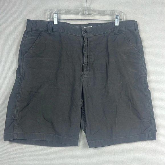 Carhartt Rugged Flex Fit Canvas Work Shorts Mens Size 40 Relaxed Fit Gray FLAWS - Picture 1 of 14